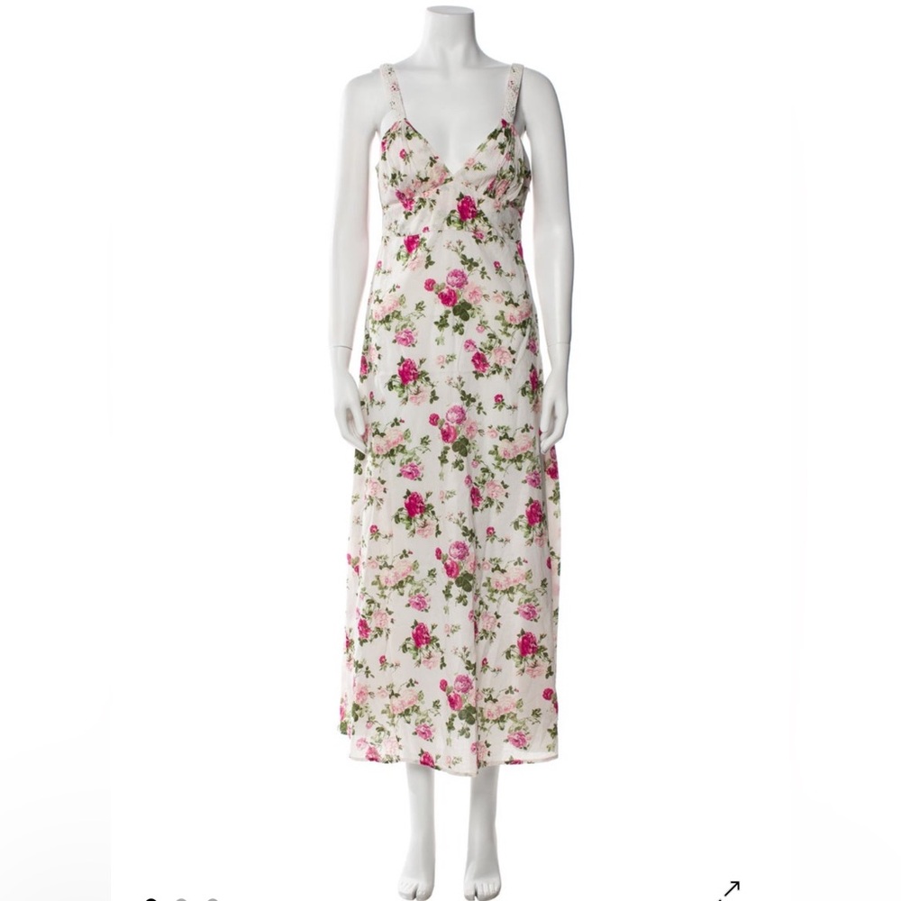 LoveShackFancy Cream Maxi Sundress with Spaghetti Straps Size 10